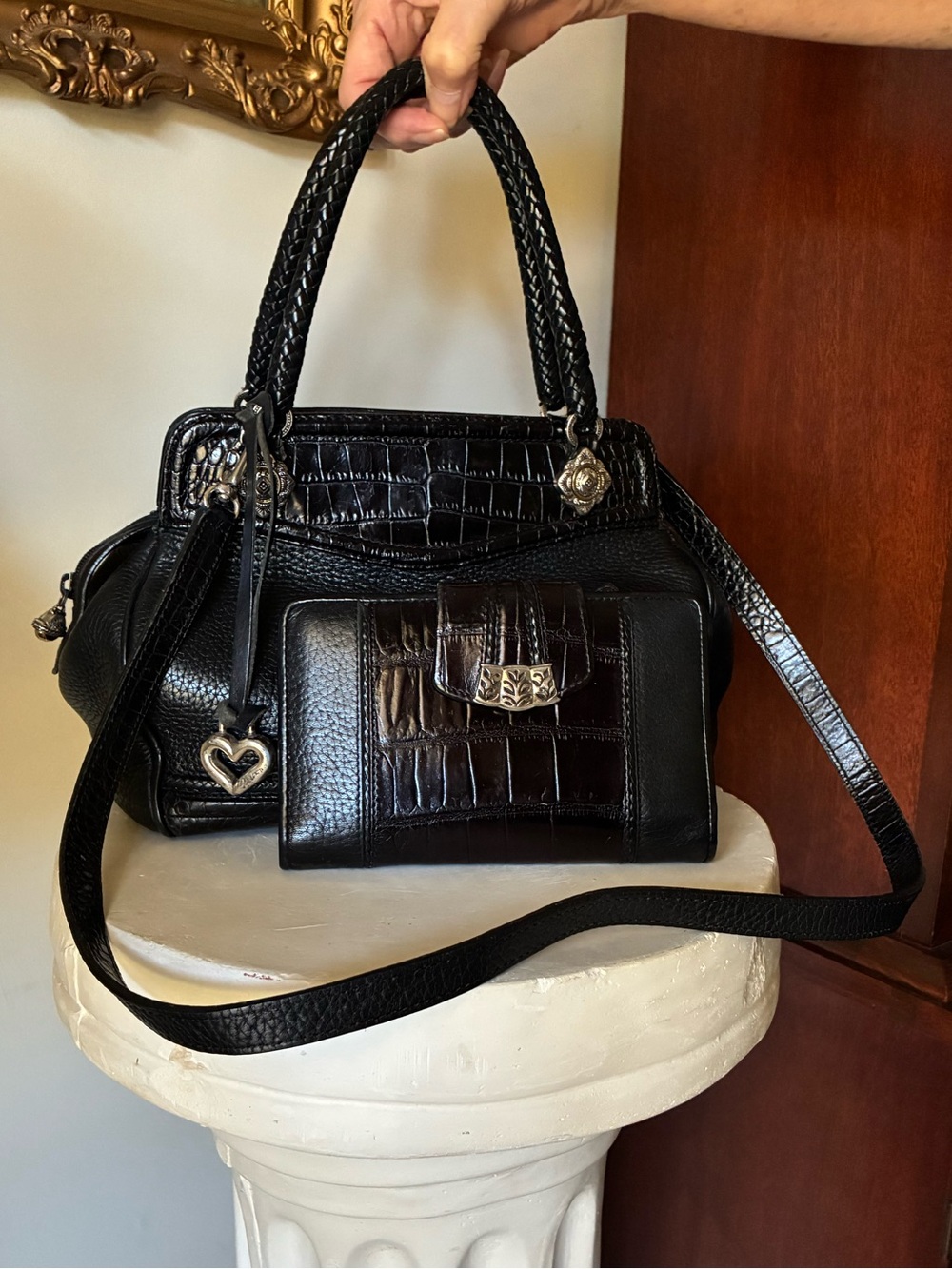 BRIGHTON Romantic Doctors Satchel Crossbody with Wallet Wonderful Gently used